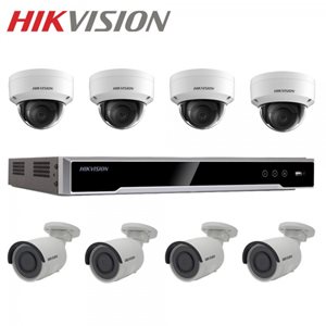 קיט מצלמות אבטחה IP 4MP HIKVISION  עם 8 מצלמות