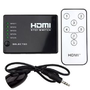 בורר HDMI ל 5 ערוצים כולל שלט רחוק